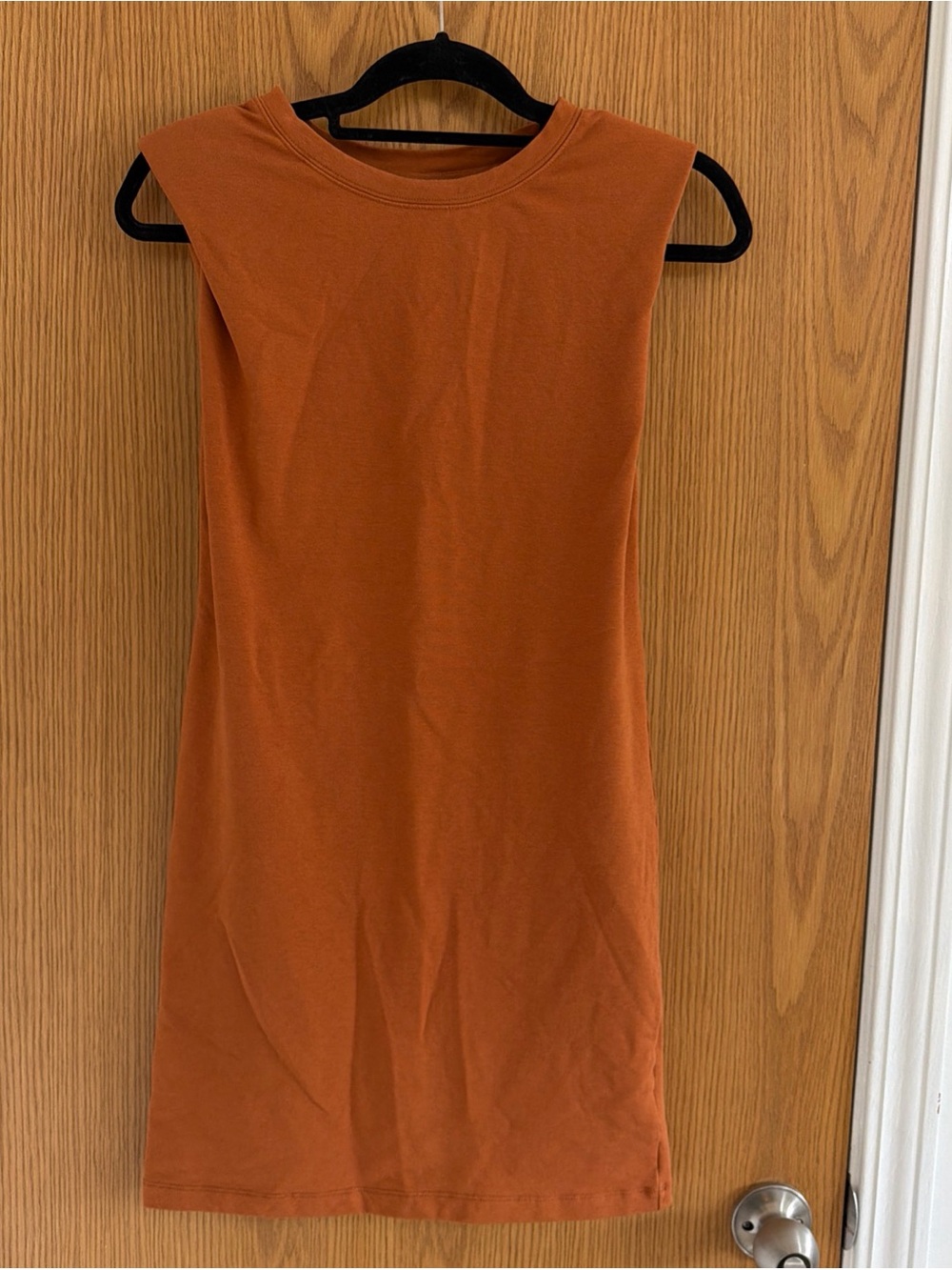 The Drop Women's Mariana Power Padded Shoulder Mini Dress Size XXS Orange Boho